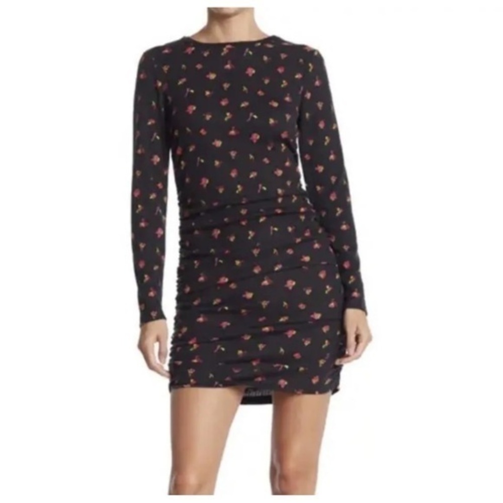Abound Long Sleeve Ruched Sheath Dress S Black